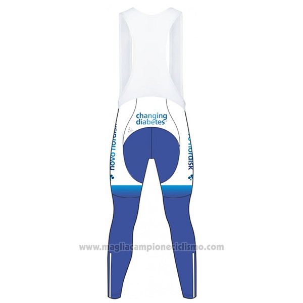 2017 Abbigliamento Ciclismo Novo Nordisk Bianco Manica Lunga e Salopette